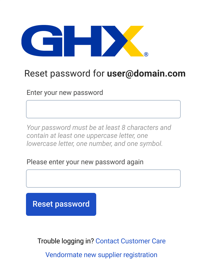 Reset Password Screen